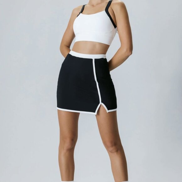 BERLOOK Black Contrast A-Line Skirt 18 - Picture 4 of 9